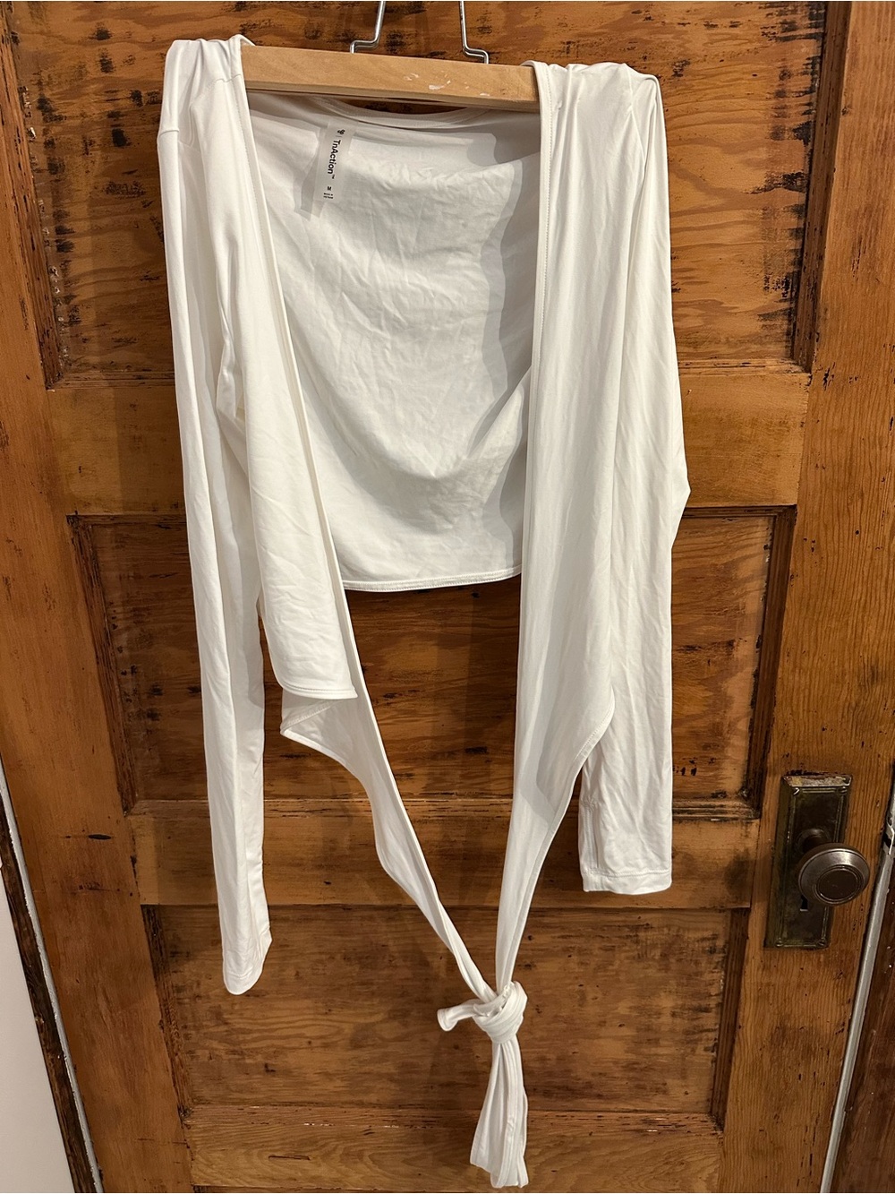 Aritzia White Lightweight Tie-Front Cardigan